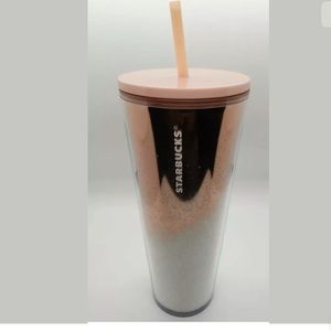 STARBUCKS 2019 Rose Gold & Pink Snow Tumbler NWT